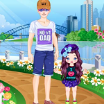 Hry pre dievčatá Father's Day Matching Outfits